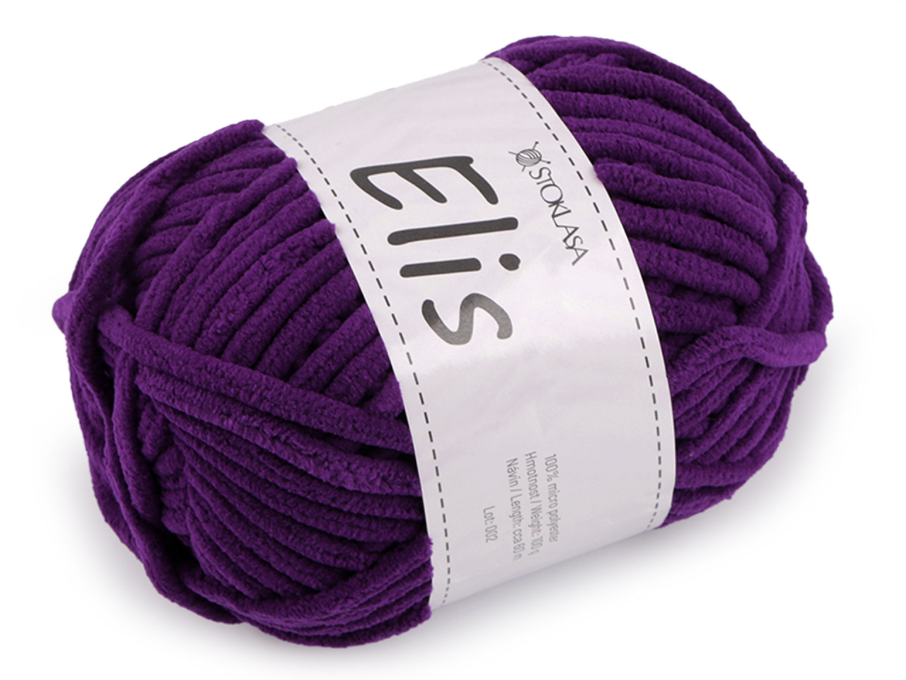 Chenille knitting yarn 100 g elis - White (1 Piece)