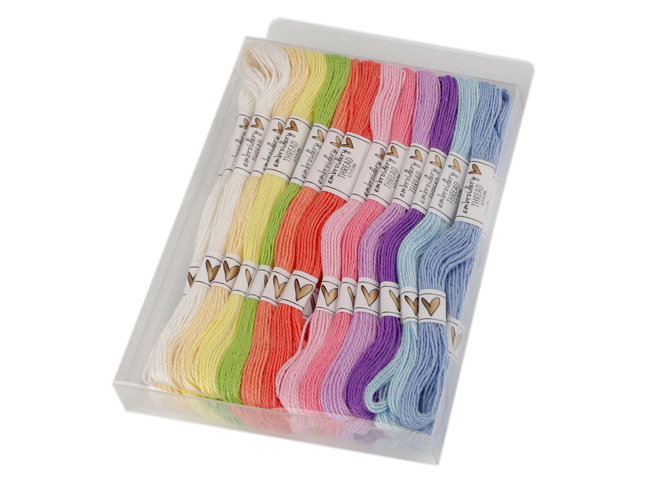 Cotton embroidery yarn, mouline type, set 36 pcs/8 m - Dark mix (36 Pieces)