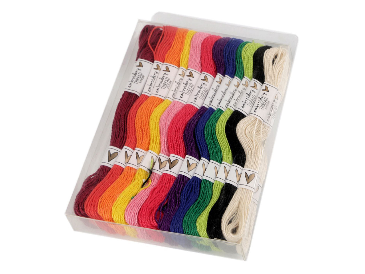 Cotton embroidery yarn, mouline type, set 36 pcs/8 m - Dark mix (36 Pieces)