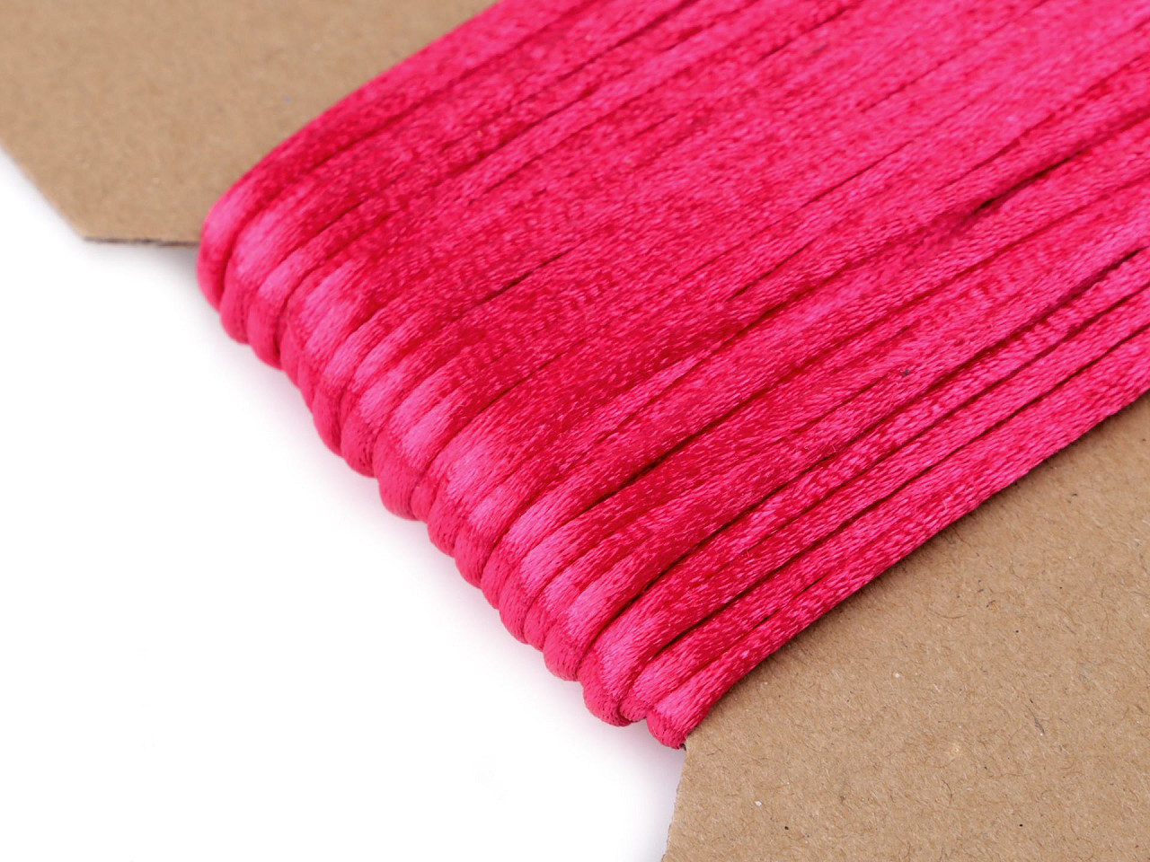 100% polyester rattail satin cord ø2mm - Red (25 Meters)