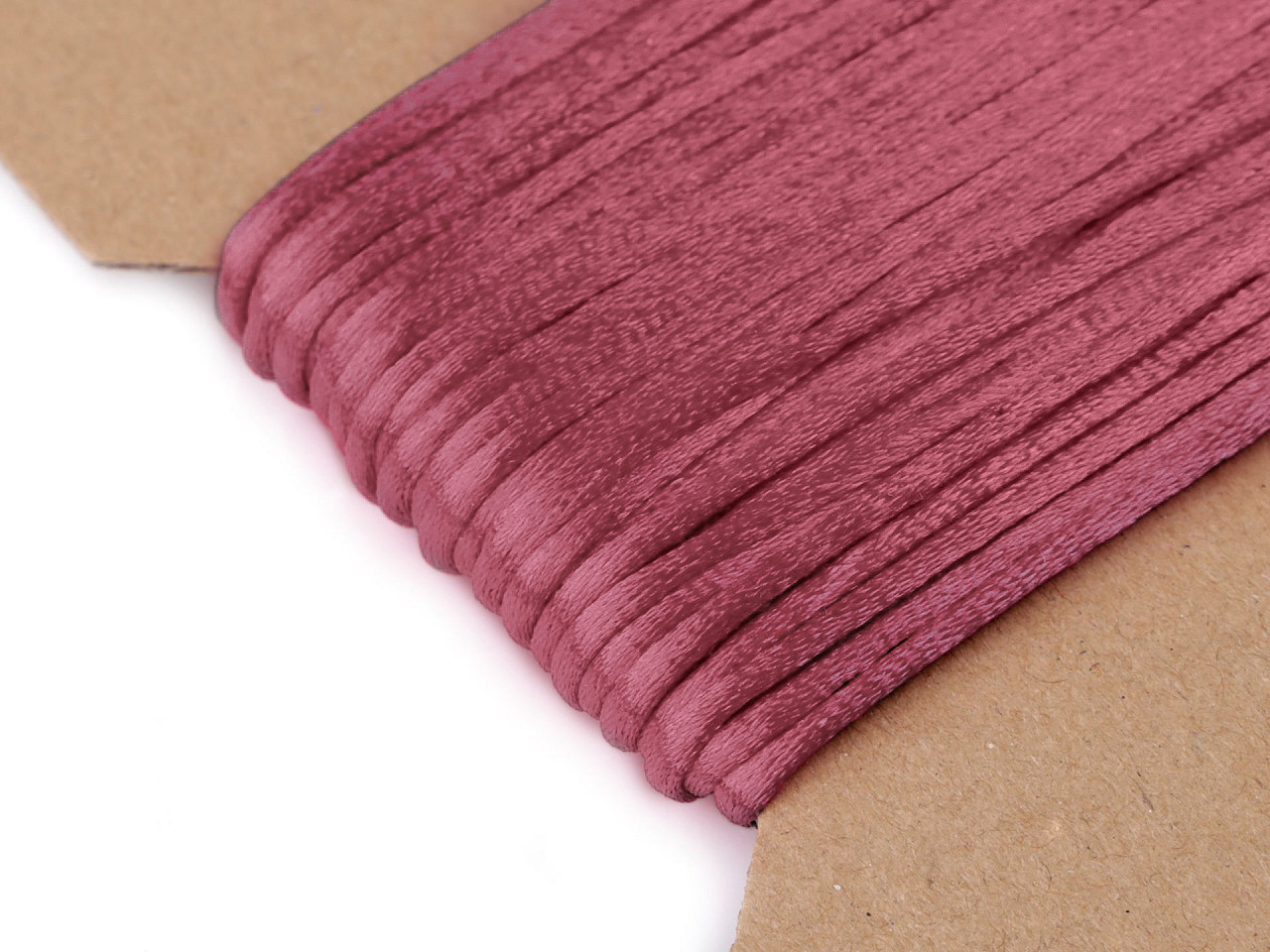 100% polyester rattail satin cord ø2mm - Red (25 Meters)