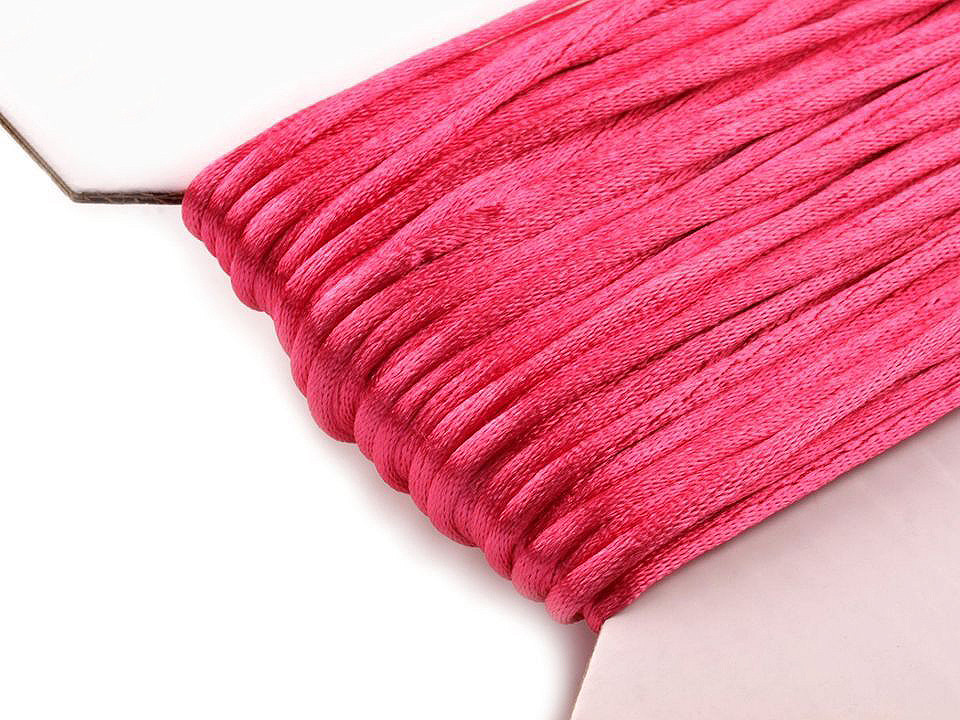 100% polyester rattail satin cord ø2mm - Red (25 Meters)