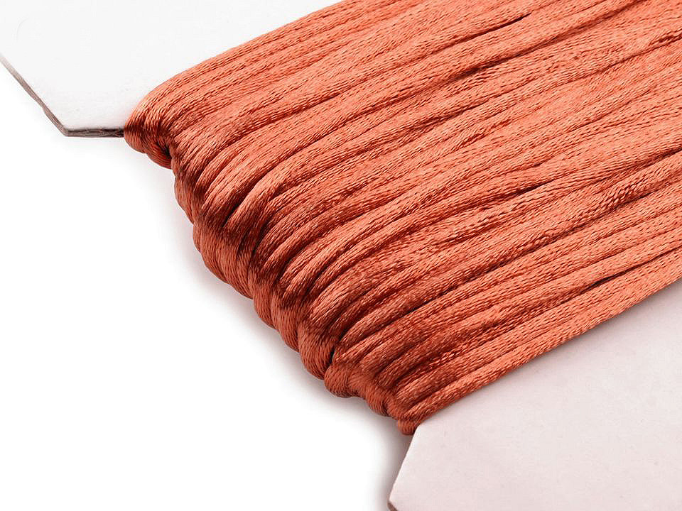 100% polyester rattail satin cord ø2mm - Red (25 Meters)