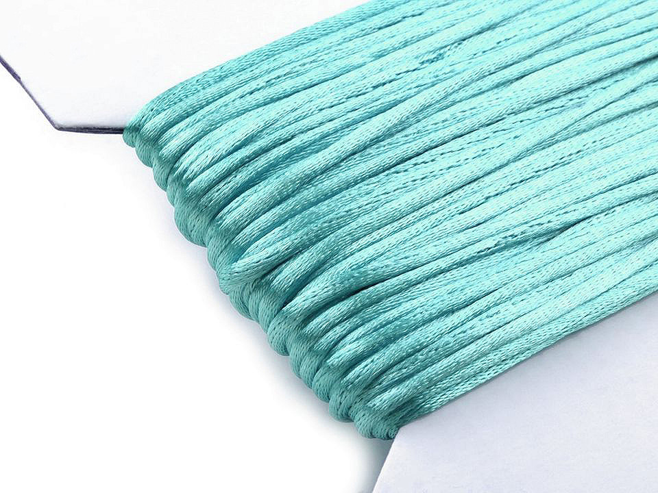 100% polyester rattail satin cord ø2mm - Red (25 Meters)