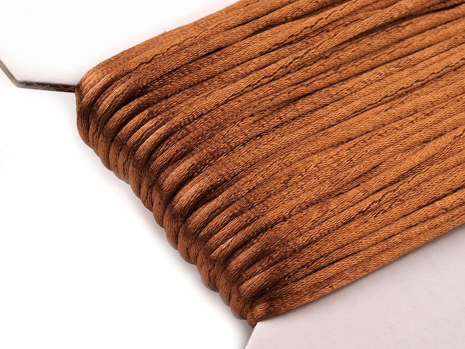 100% polyester rattail satin cord ø2mm - Red (25 Meters)