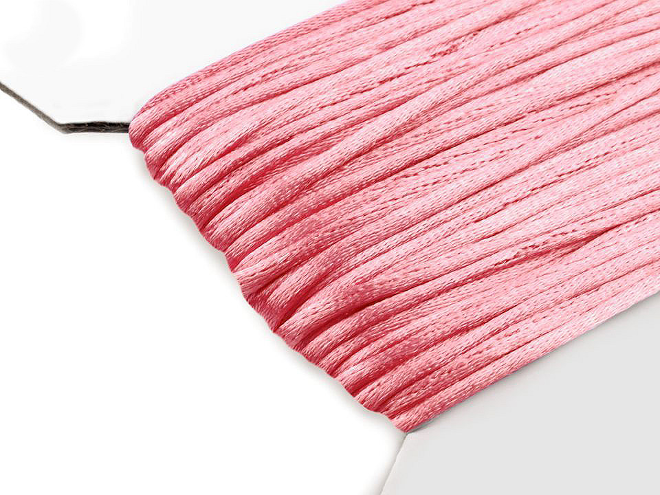 100% polyester rattail satin cord ø2mm - Red (25 Meters)