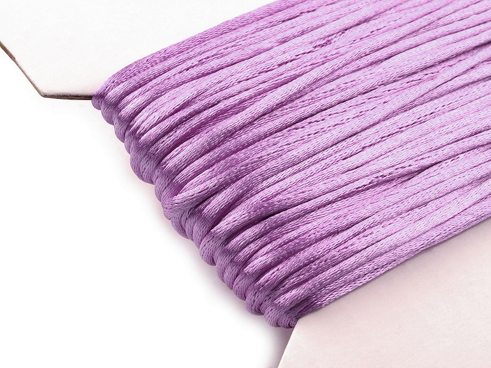 100% polyester rattail satin cord ø2mm - Red (25 Meters)