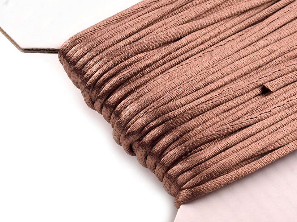 100% polyester rattail satin cord ø2mm - Red (25 Meters)