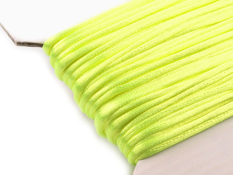 100% polyester rattail satin cord ø2mm - Red (25 Meters)