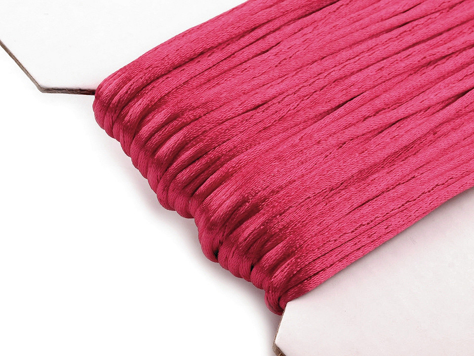 100% polyester rattail satin cord ø2mm - Red (25 Meters)