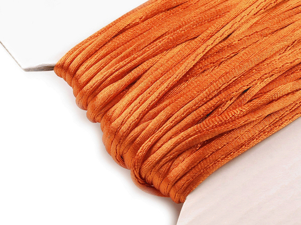 100% polyester rattail satin cord ø2mm - Red (25 Meters)