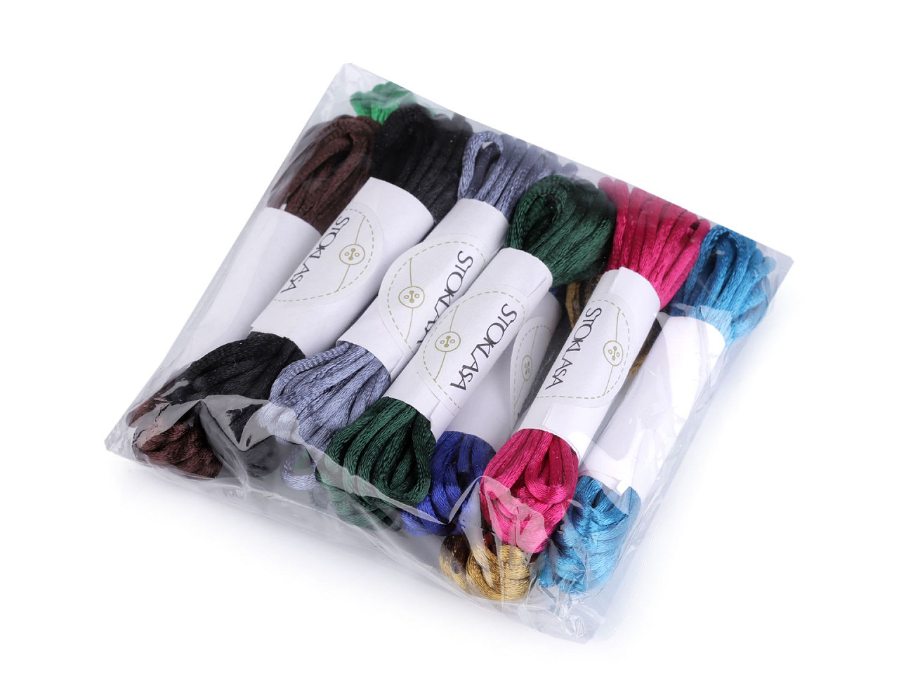 100% polyester rattail satin cord ø2mm, bunch per 3m - Dark mix (10 Bunches)