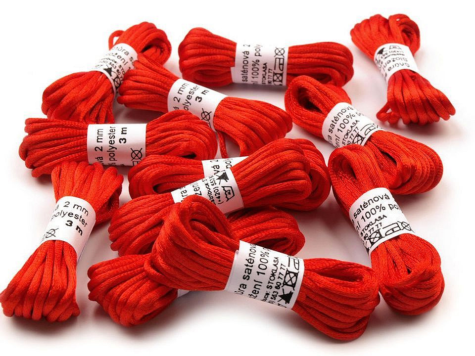 100% polyester rattail satin cord ø2mm, bunch per 3m - Dark mix (10 Bunches)