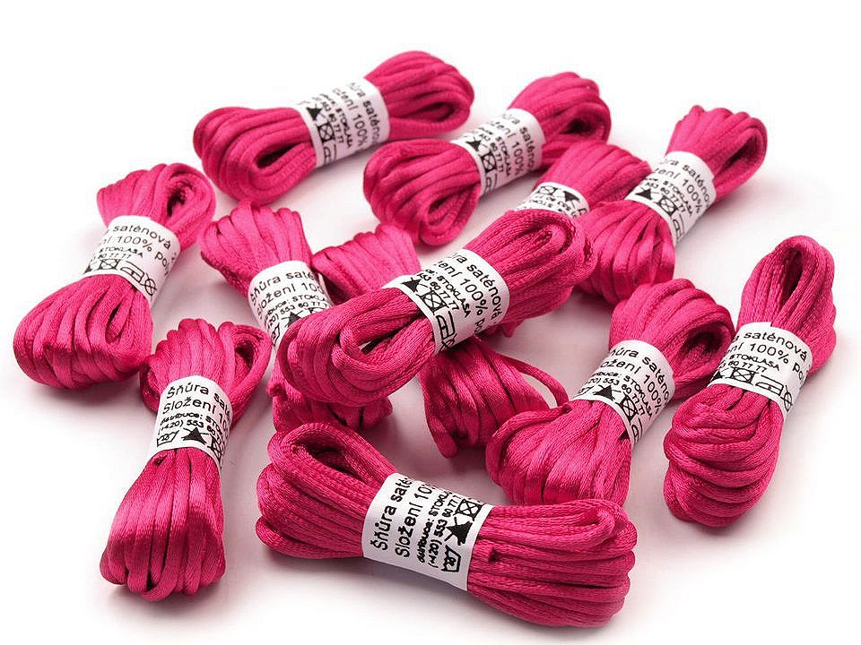 100% polyester rattail satin cord ø2mm, bunch per 3m - Dark mix (10 Bunches)
