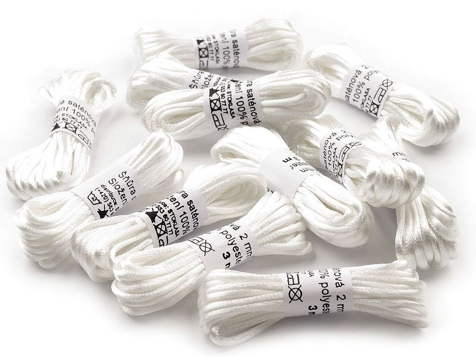 100% polyester rattail satin cord ø2mm, bunch per 3m - Dark mix (10 Bunches)