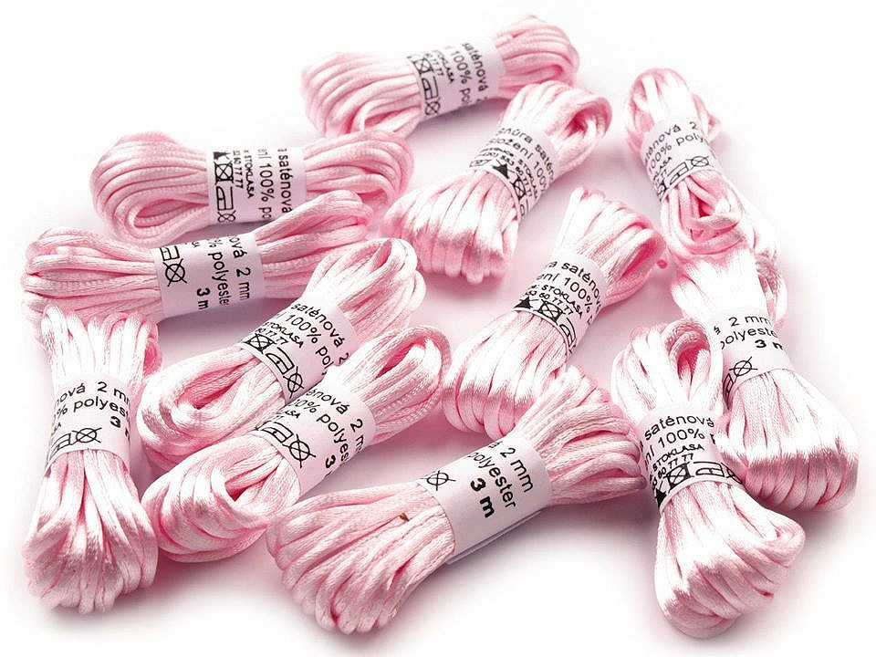 100% polyester rattail satin cord ø2mm, bunch per 3m - Dark mix (10 Bunches)