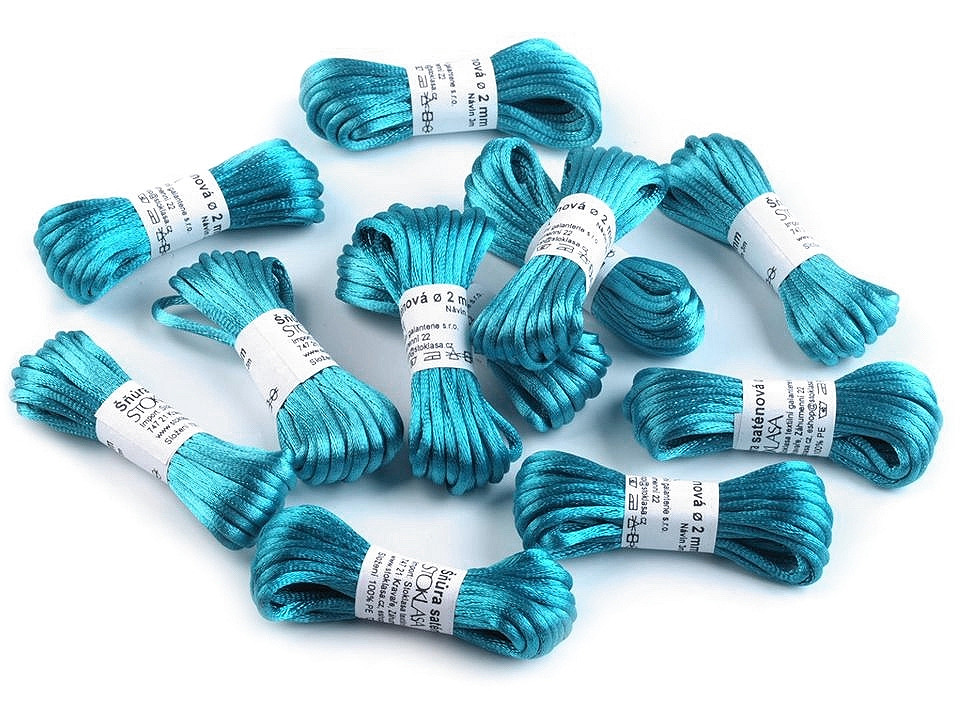 100% polyester rattail satin cord ø2mm, bunch per 3m - Dark mix (10 Bunches)