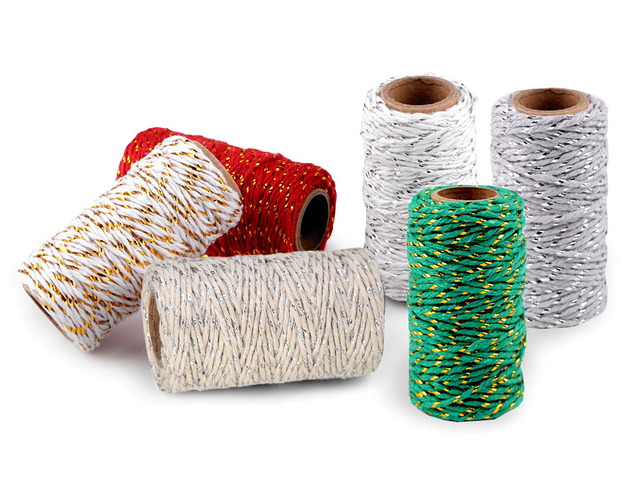 Christmas twisted twine / string with lurex ø1.5 mm - Green (1 Piece)