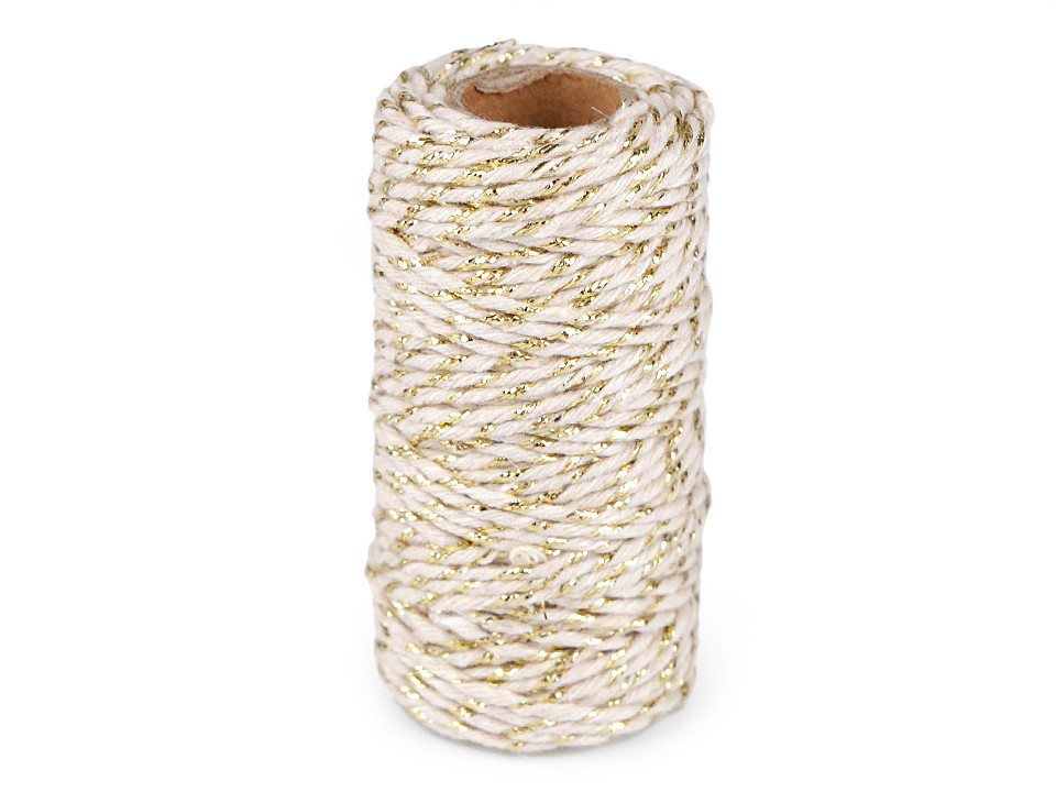 Christmas twisted twine / string with lurex ø1.5 mm - Green (1 Piece)