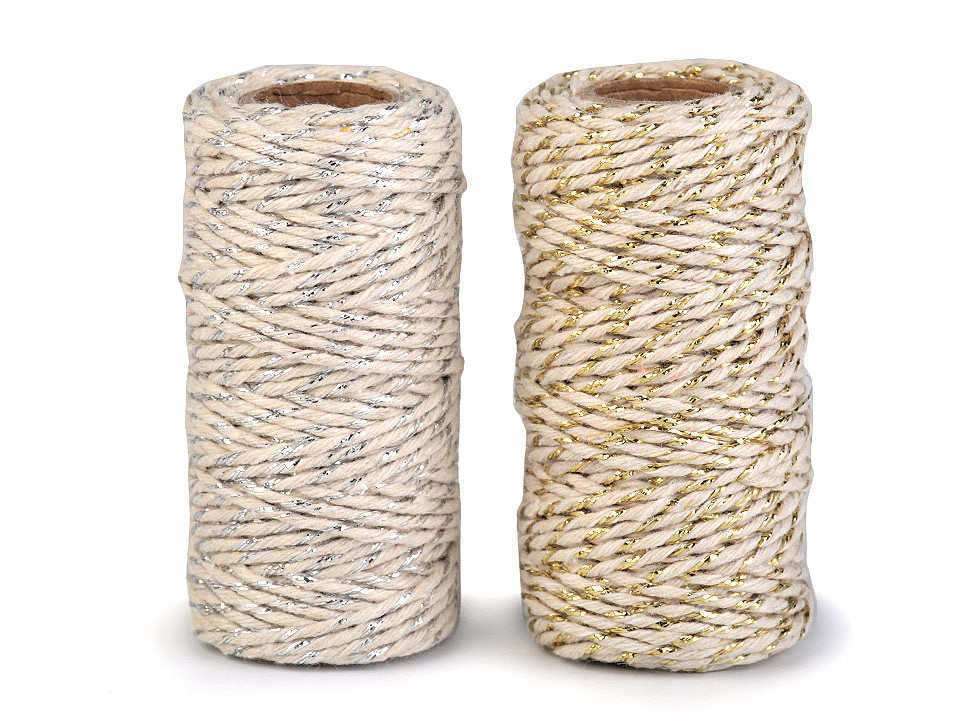 Christmas twisted twine / string with lurex ø1.5 mm - Green (1 Piece)