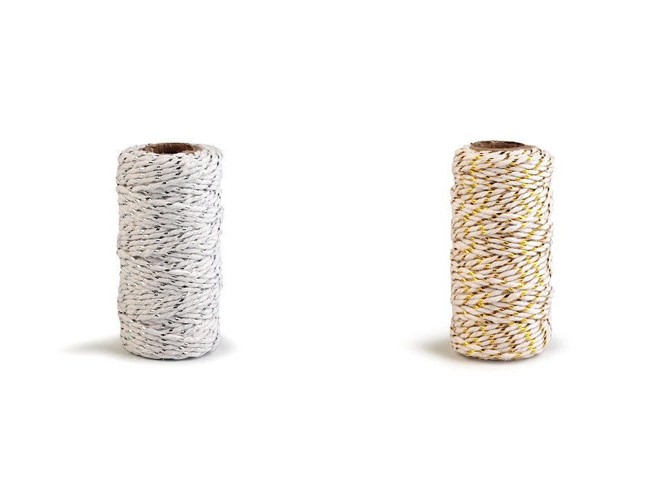 Christmas twisted twine / string with lurex ø1.5 mm - Green (1 Piece)