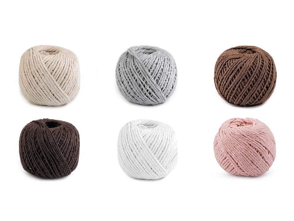 Cotton string / twine macrame ø2 mm - Light brown (12 Pieces)