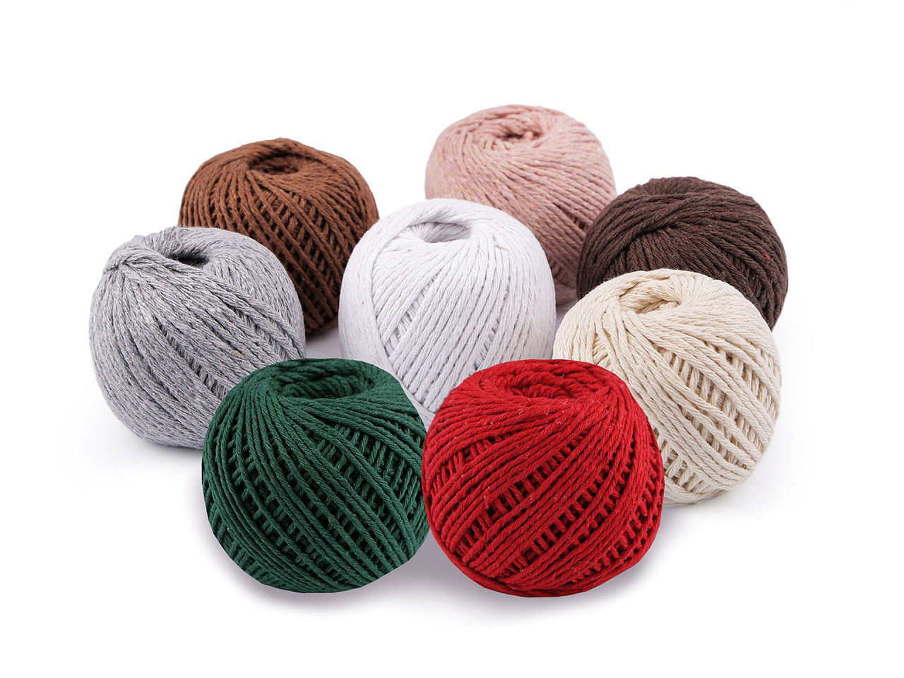 Cotton string / twine macrame ø2 mm - Light brown (12 Pieces)