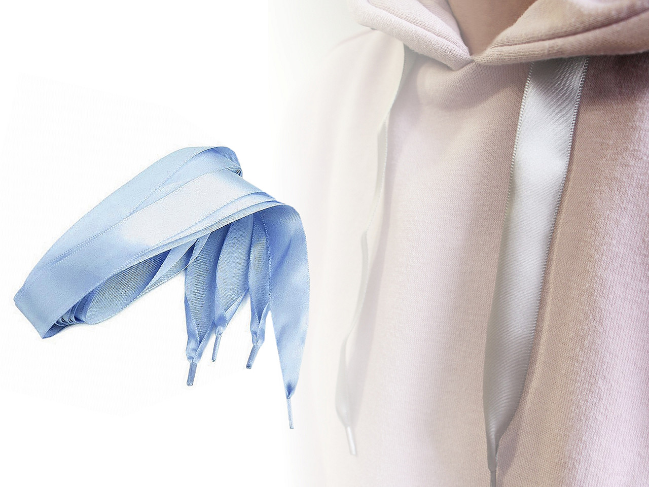 Satin laces length 110 cm - Black (100 Pieces)