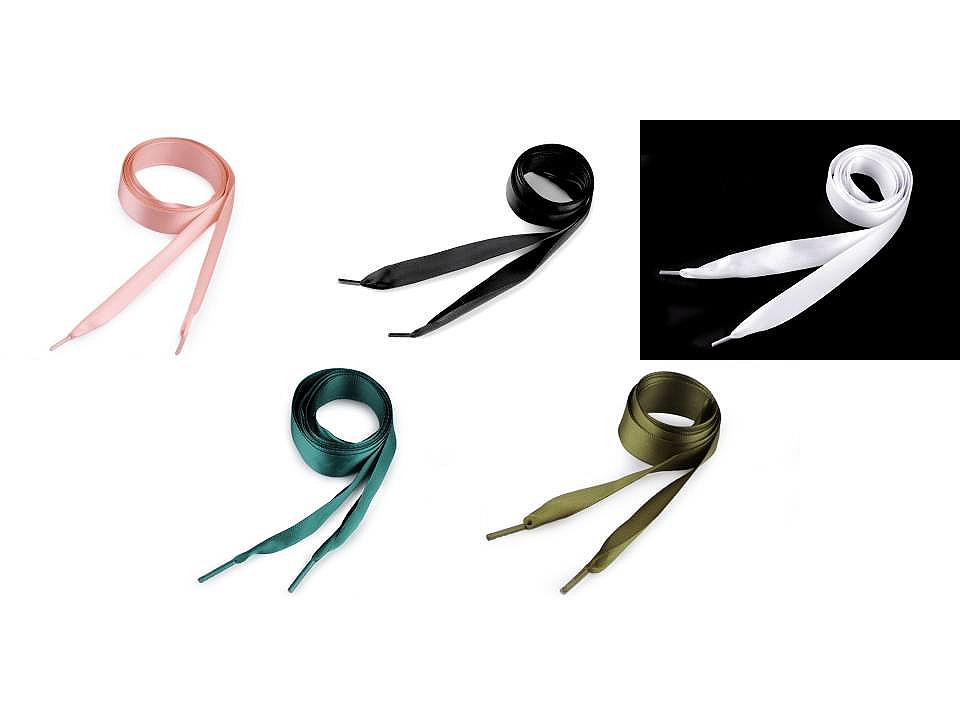 Satin laces length 110 cm - Black (100 Pieces)