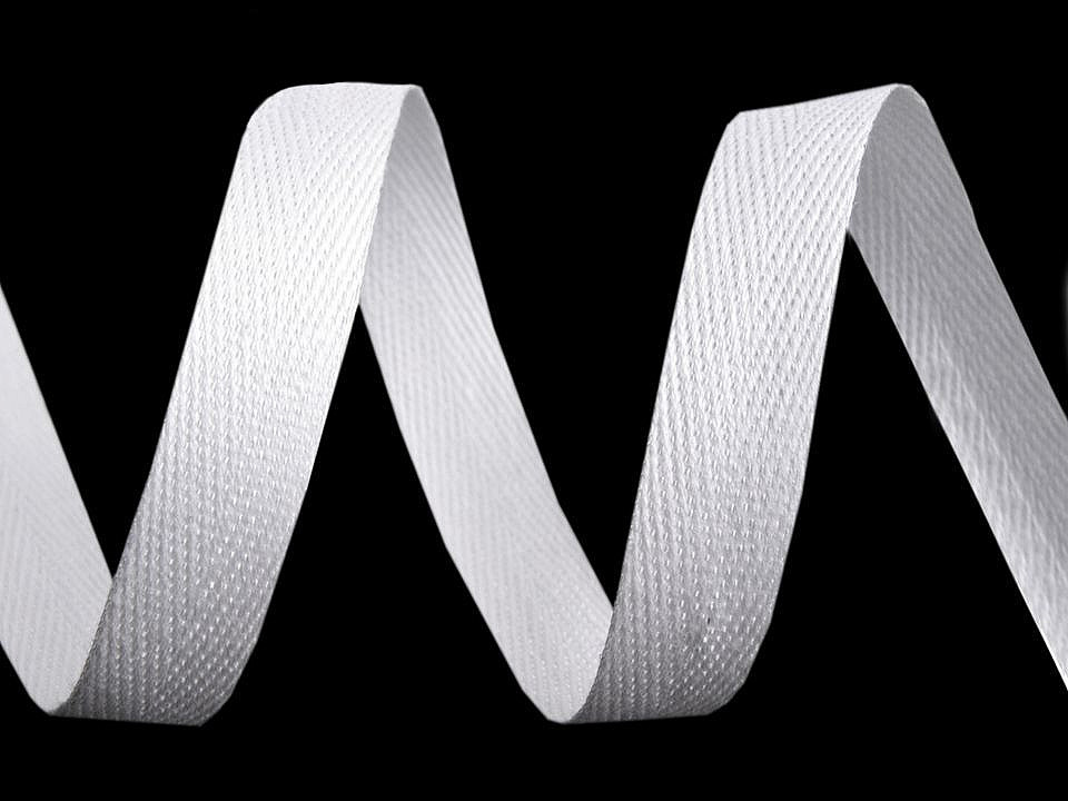 Herringbone twill tape width 10 mm - Lightgrey (50 Meters)