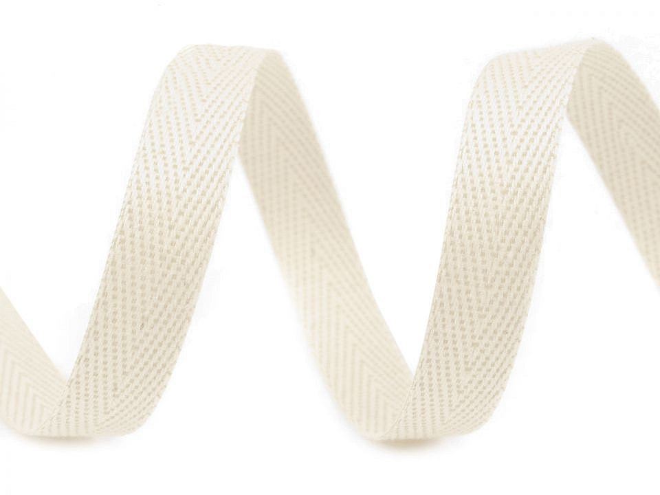 Herringbone twill tape width 10 mm - Lightgrey (50 Meters)