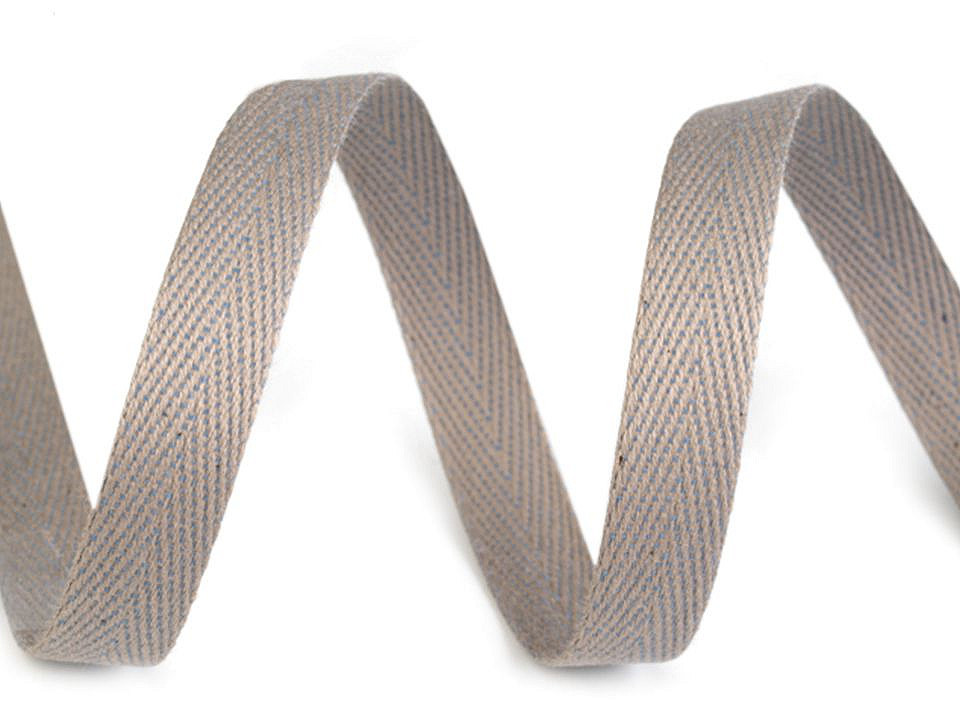 Herringbone twill tape width 10 mm - Lightgrey (50 Meters)