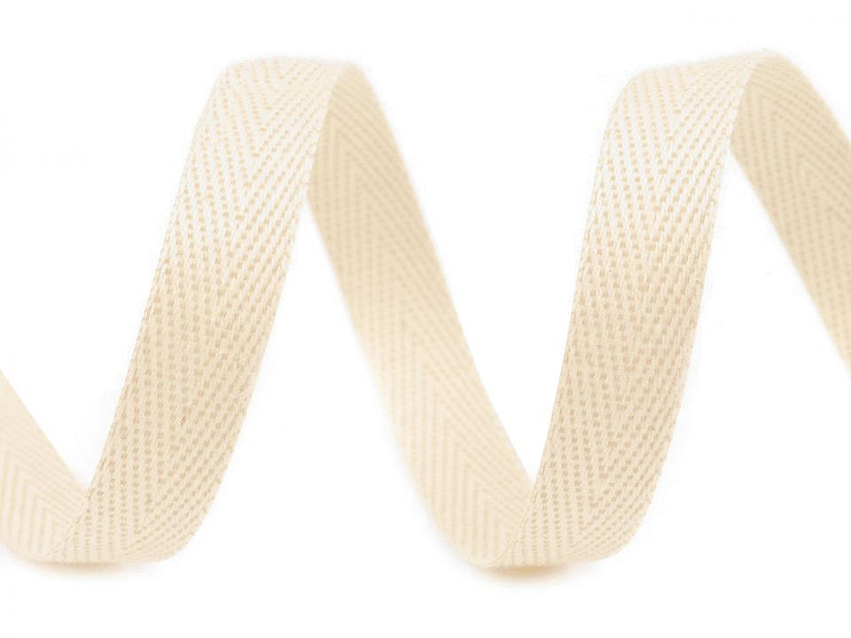 Herringbone twill tape width 10 mm - Lightgrey (50 Meters)