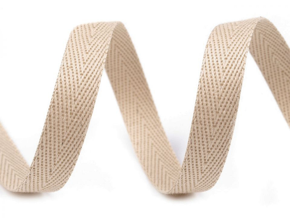 Herringbone twill tape width 10 mm - Lightgrey (50 Meters)