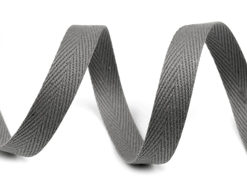 Herringbone twill tape width 10 mm - Lightgrey (50 Meters)