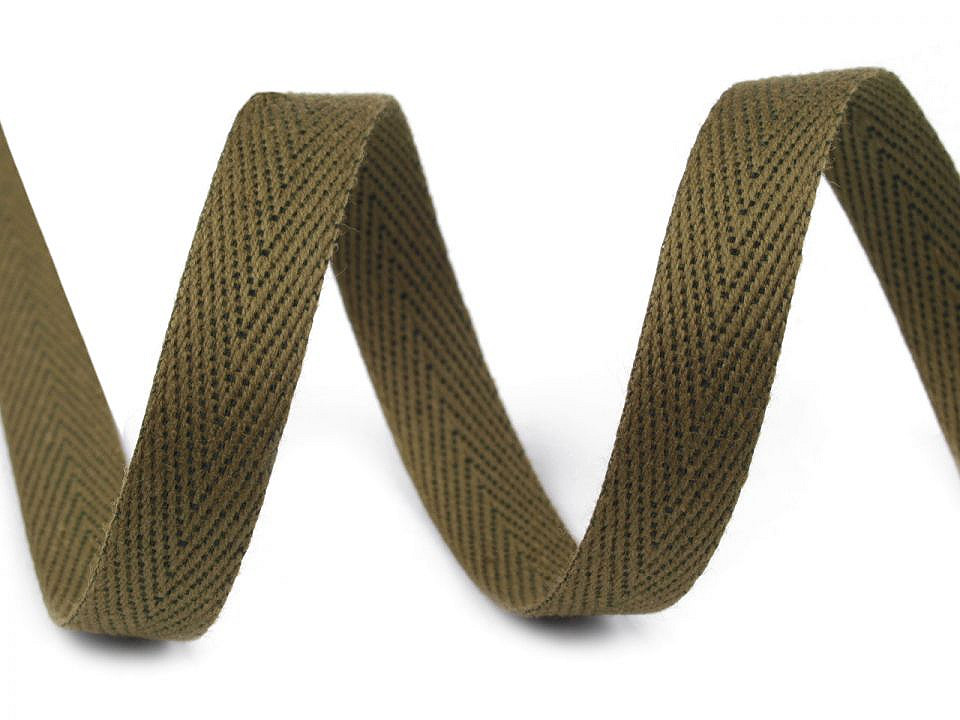 Herringbone twill tape width 10 mm - Lightgrey (50 Meters)