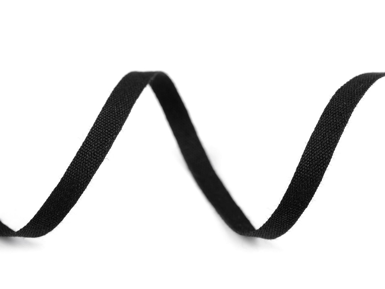 Cotton canvas ribbon width 5 mm - Black (1 Meter)