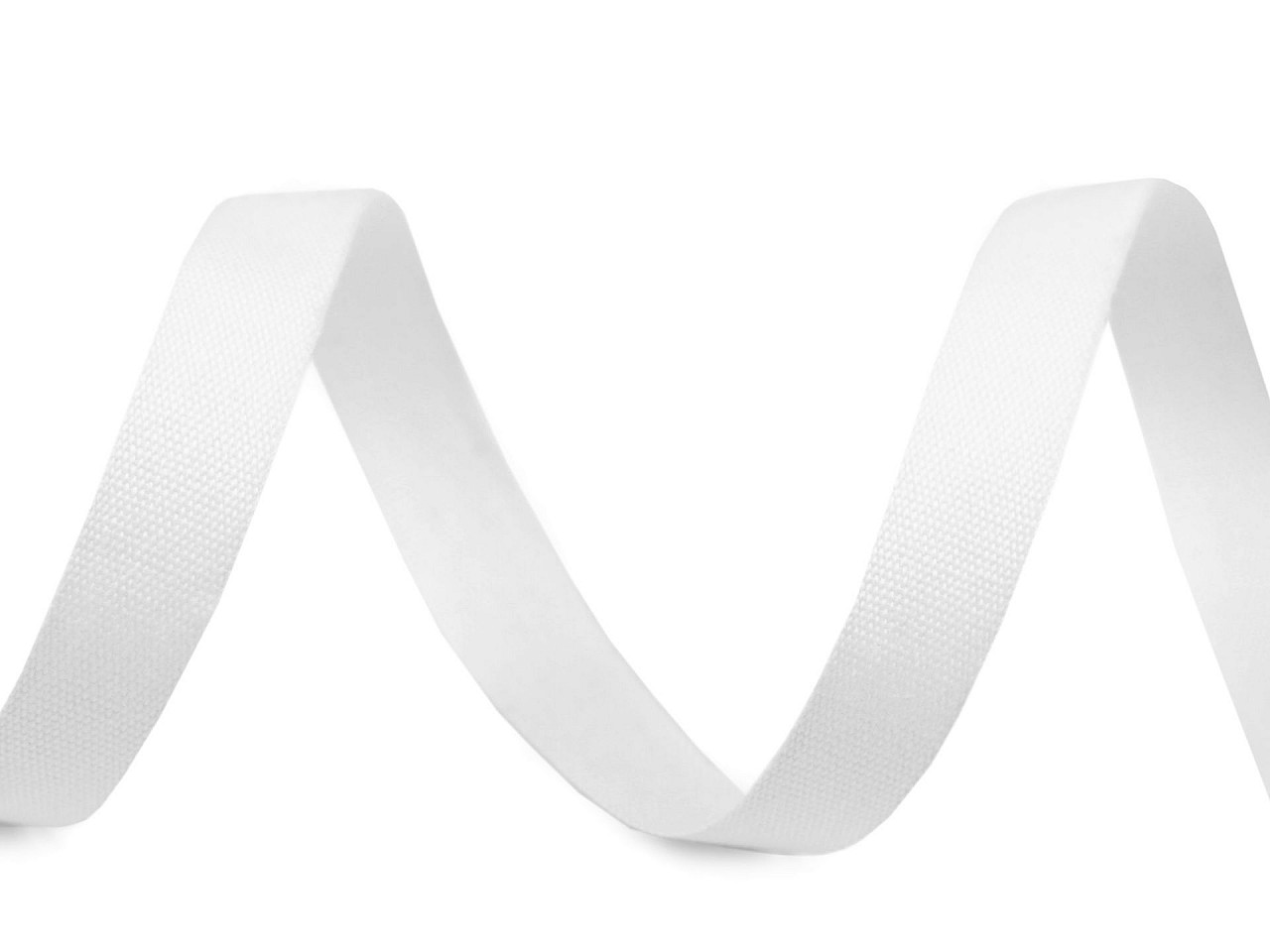 Cotton canvas ribbon width 10 mm - White (1 Meter)