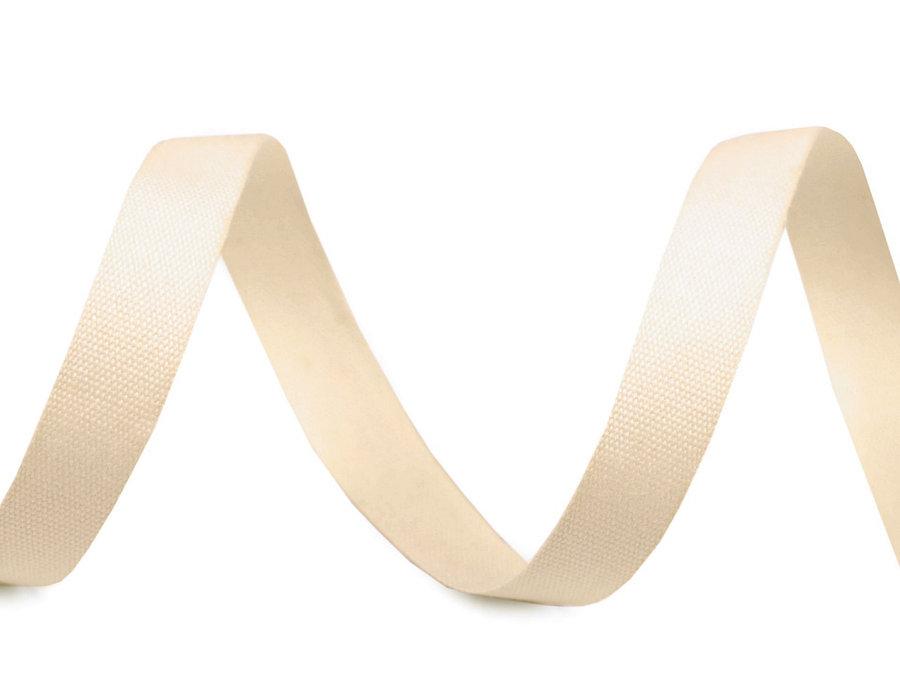 Cotton canvas ribbon width 10 mm - White (1 Meter)