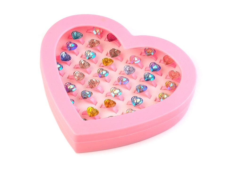 Girls rings - assorted mix - Mix (36 Pieces)