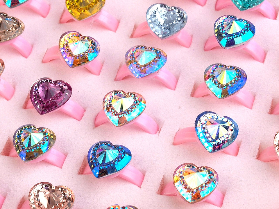 Girls rings - assorted mix - Mix (36 Pieces)