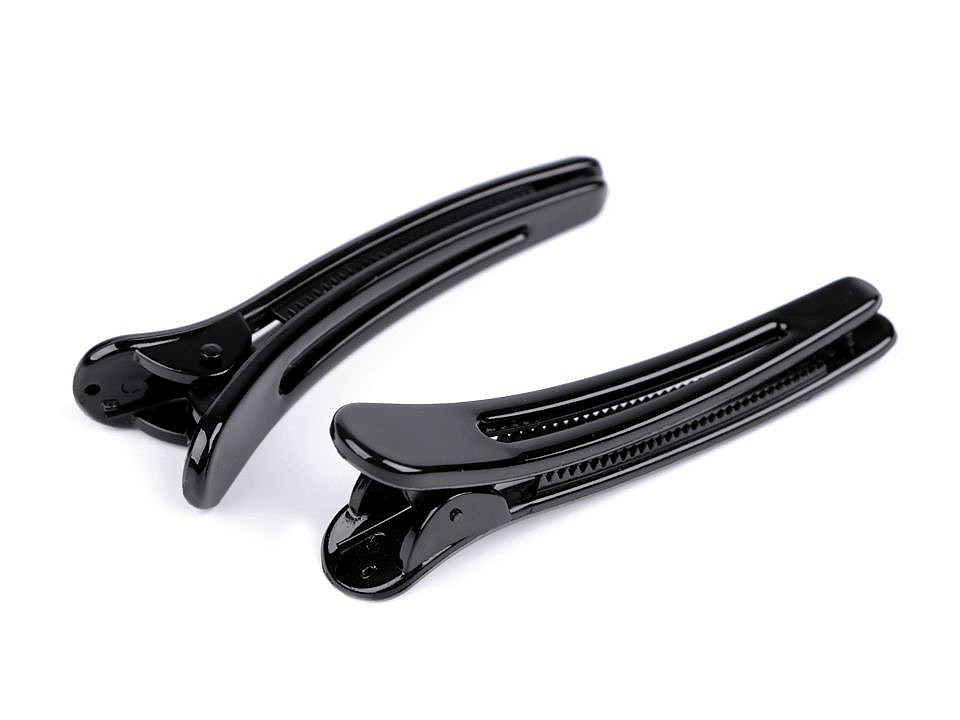 Alligator hair clip with teeth - Black (2 Pieces)