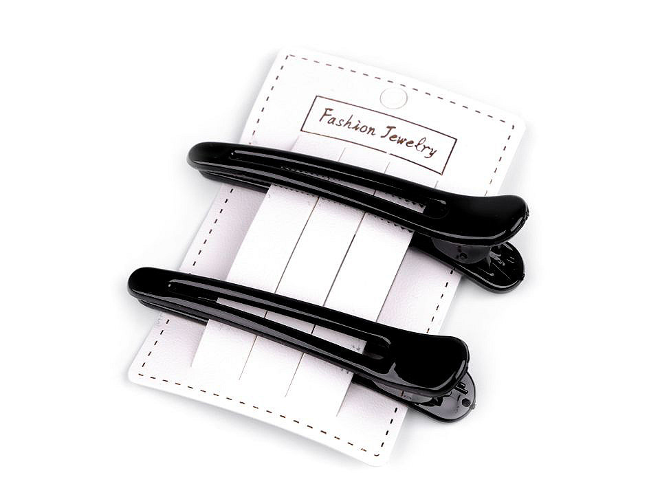 Alligator hair clip with teeth - Black (2 Pieces)