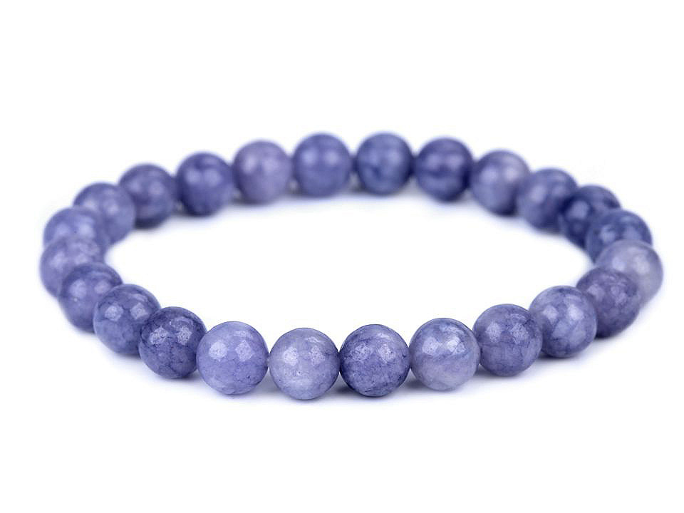 Bracelet made of minerals, quartz with sodalite - Violet lilac (1 Piece)