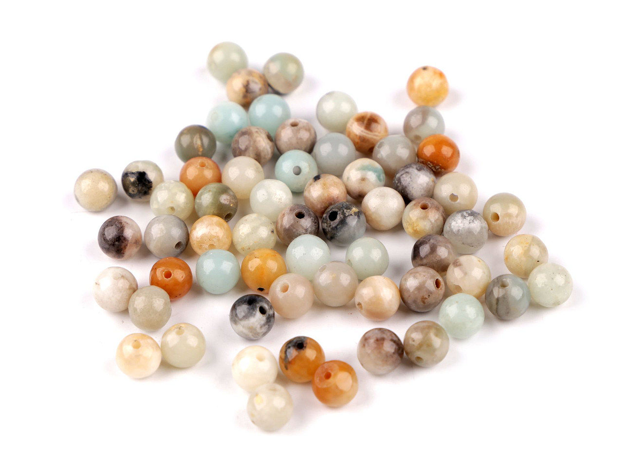 Amazonite glossy synthetic mineral ø6 mm - Amazonit (63 Pieces)