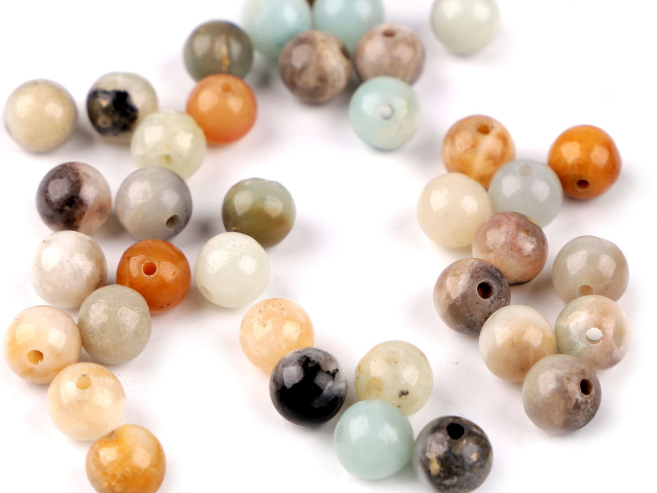 Amazonite glossy synthetic mineral ø6 mm - Amazonit (63 Pieces)