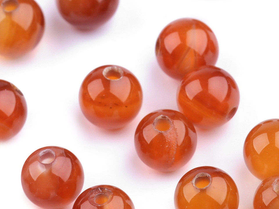 Carnelian mineral beads ø6 mm - Carnelian (62 Pieces)