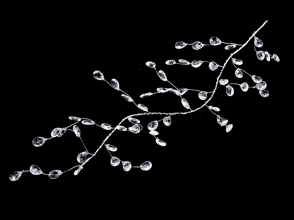 Crystal beads wire garland branch - Crystal (1 Piece)