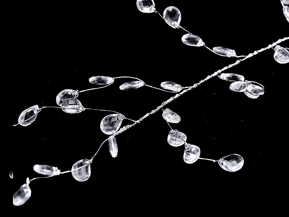 Crystal beads wire garland branch - Crystal (1 Piece)