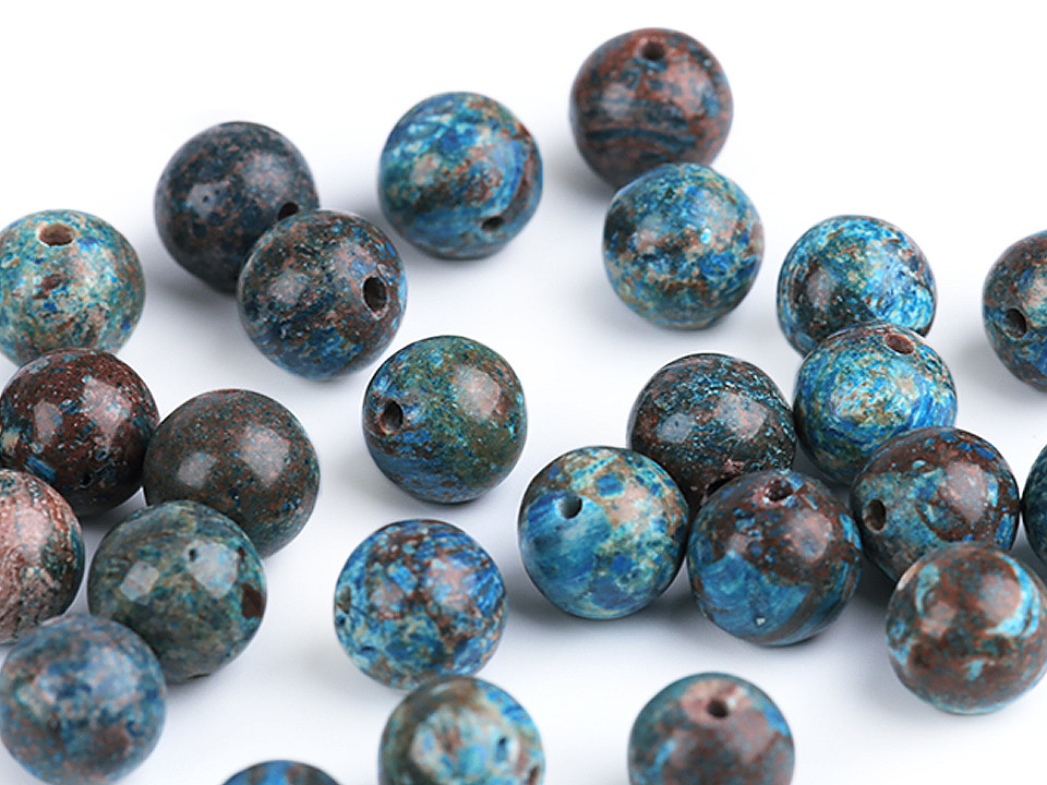 Chrysokol synthetic mineral ø8 mm - Chryzokol (46 Pieces)